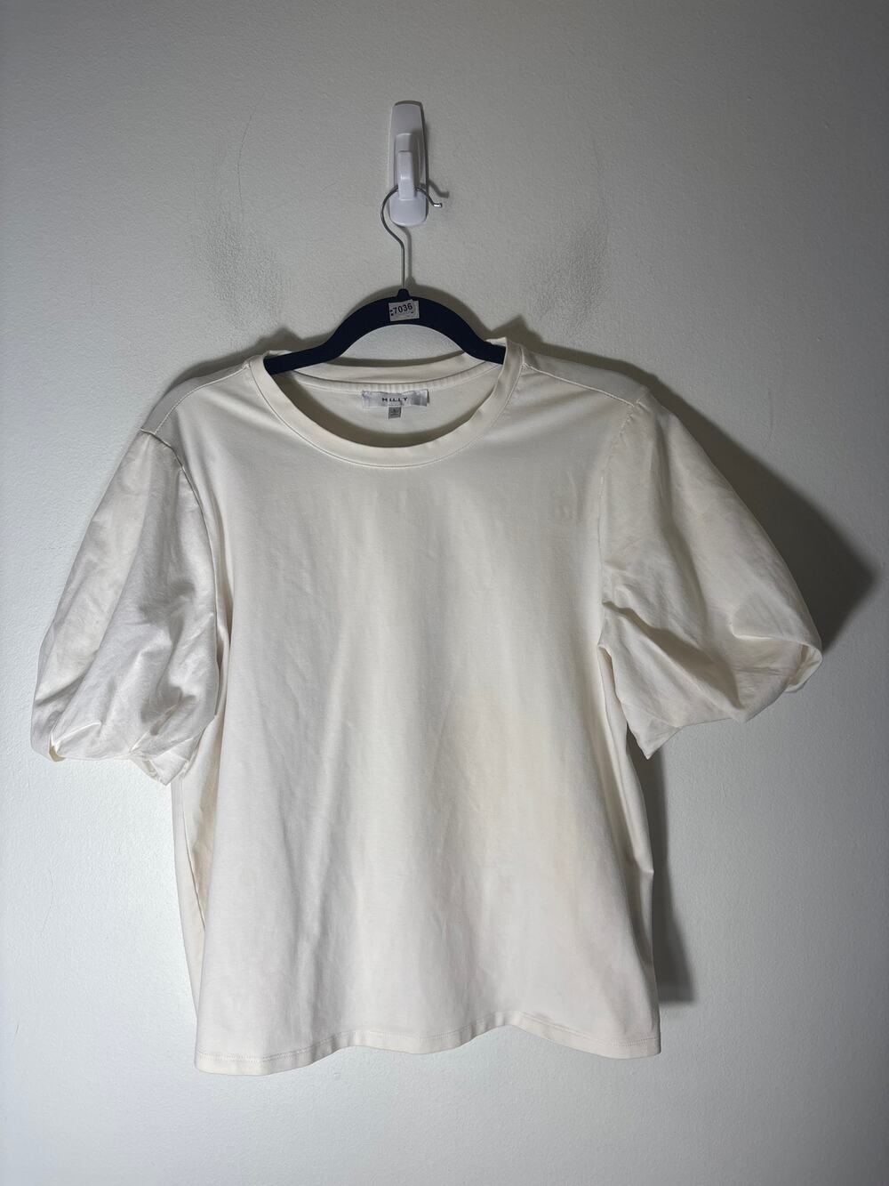 Milly Cream Puff Sleeve Tee Sz L